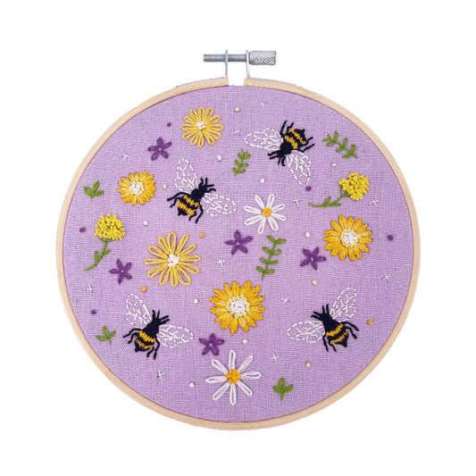 DIY Embroidery Kit Bee and Wildflowers