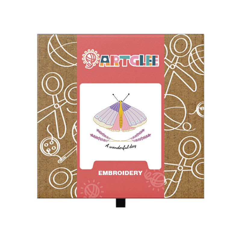 Canvas Tote Bag Embroidery Kit with Butterfly Pattern